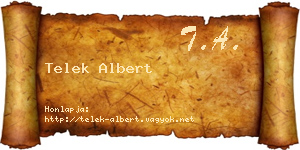 Telek Albert névjegykártya
